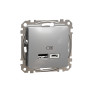 USB A+С розетка 2.1А Schneider Electric Sedna Design Алюміній SDD113402